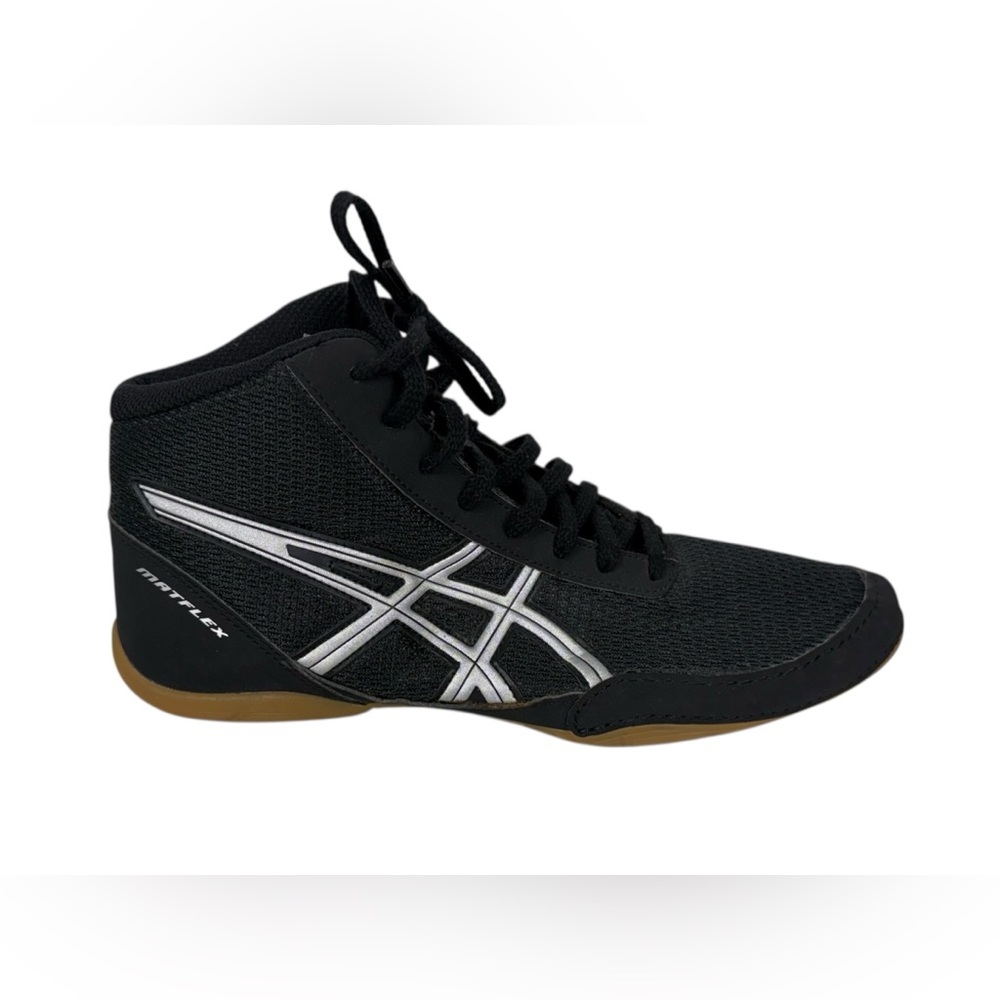 ASICS Matflex 5 GS Boys Youth Wrestling Shoes Size 6 Black Gray Silver C545N
